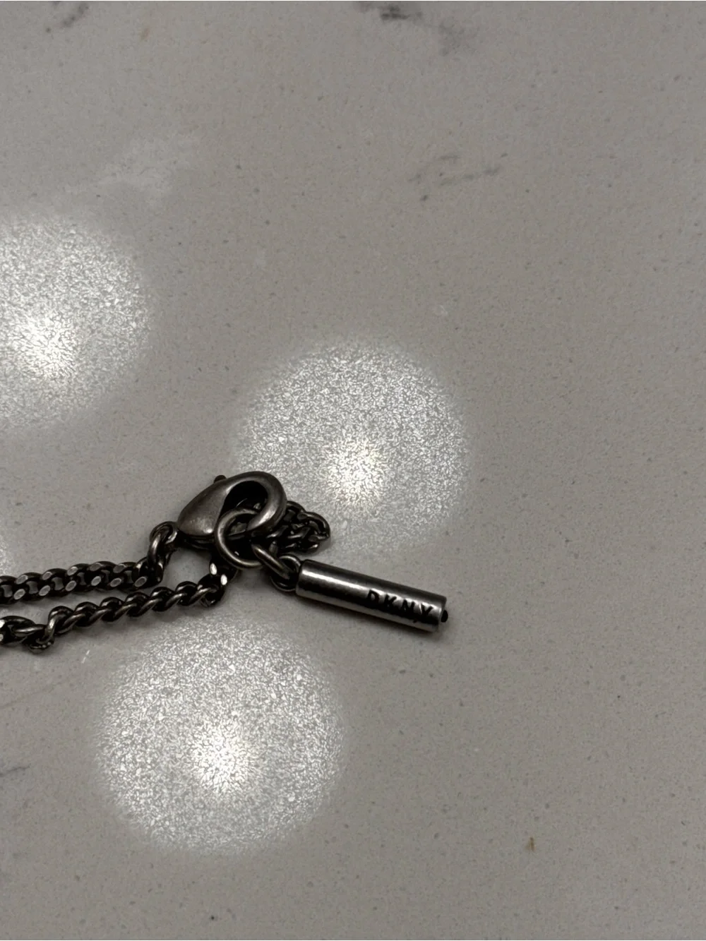 DKNY Chunky Two-Tone Dog Tag Necklace